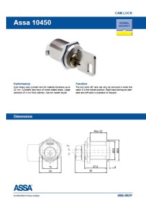 ASSA camlock 10450 product sheet